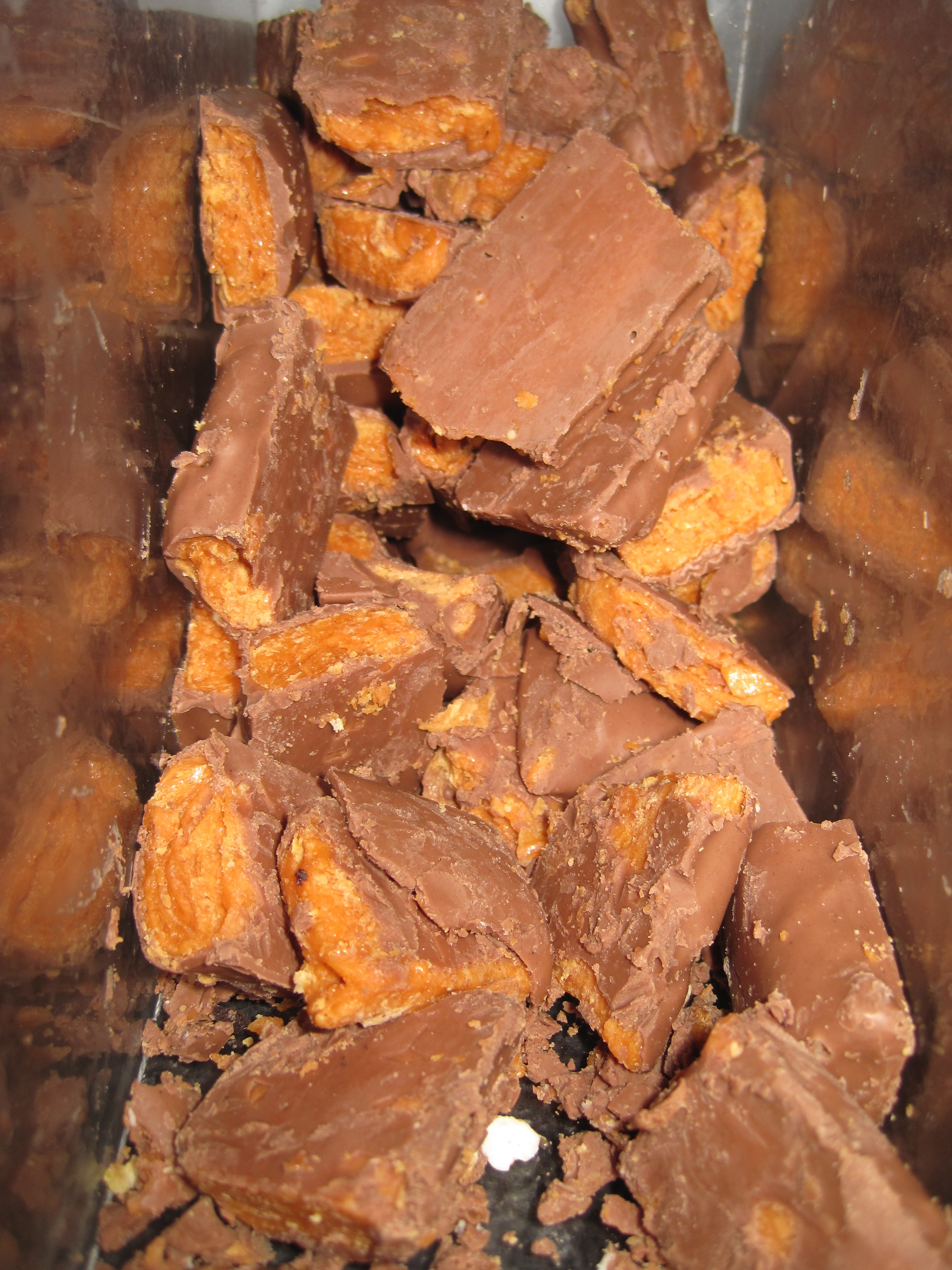 Chocolate peanut butter bark treats
